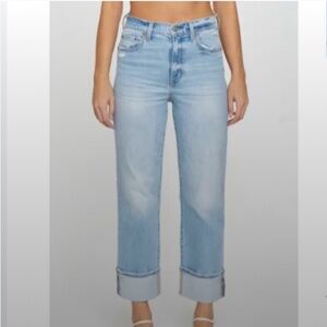 DAZE Sundaze High Waist Cuff Crop Straight Leg Jeans